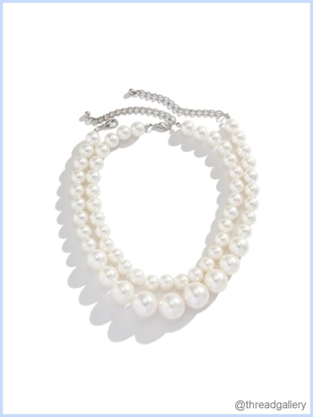 SukAmi Layered Faux Pearl Necklace Chunky Gold Plated 2PCS Wedding Party